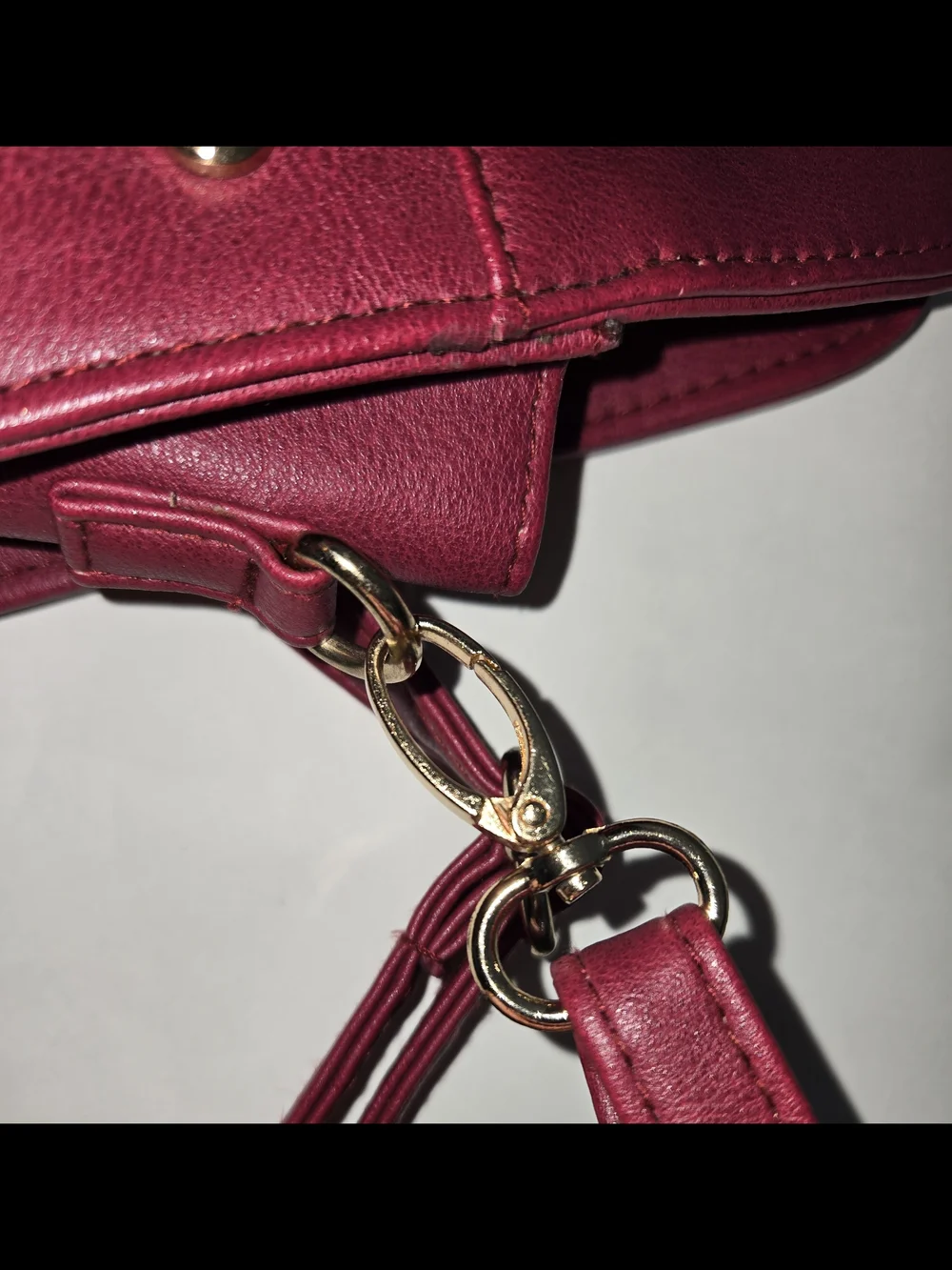 Rampage Red Faux Leather Studded Cutout Handle Convertible Crossbody Clutch Bag